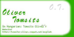 oliver tomsits business card